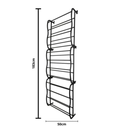 Sapateira Vertical de Parede e Porta para 36 Pares Preta