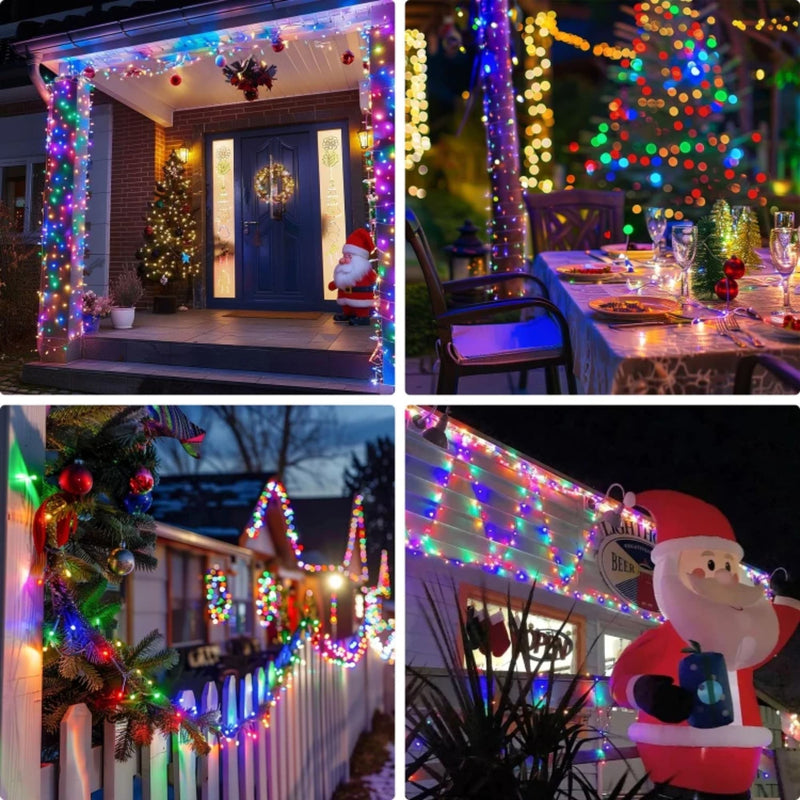 Cordão Pisca Pisca Led de Natal Rolo 200 Lampadas 50M 110V Tomada 8 Funções