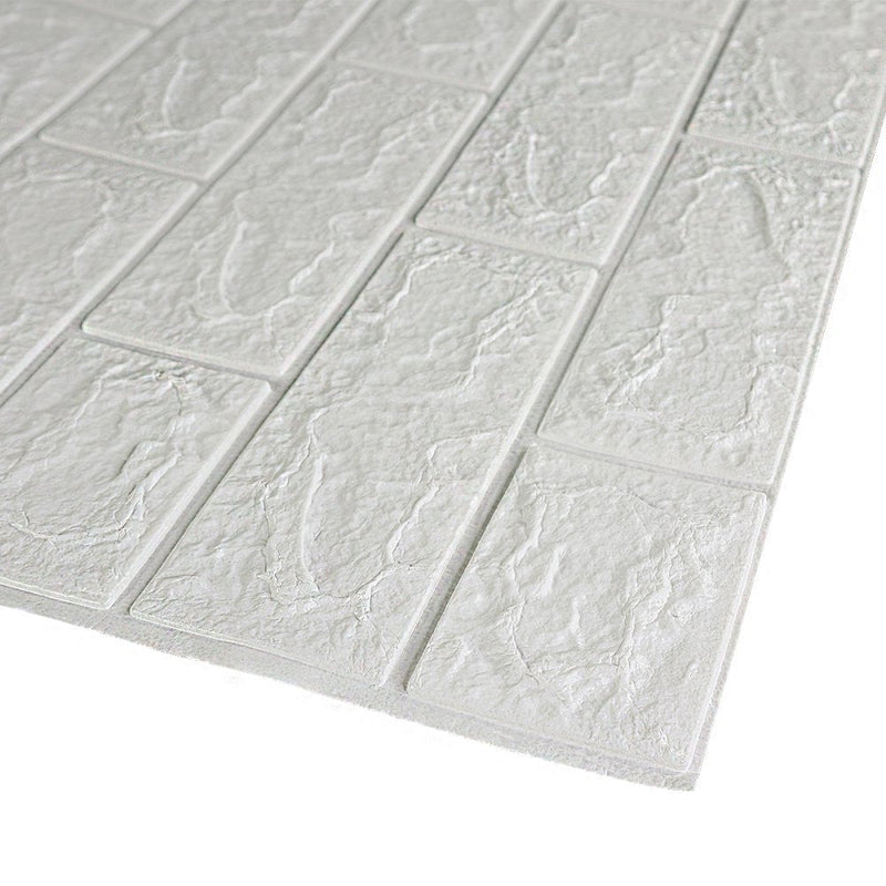 Placa Decorativa Papel de Parede Texturizado Branco - Presente Park