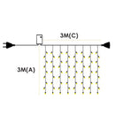Pisca Pisca Led Cortina 320L 3x3M 8 Modos 110V Tomada Iluminação Natal Casamentos Ano Novo