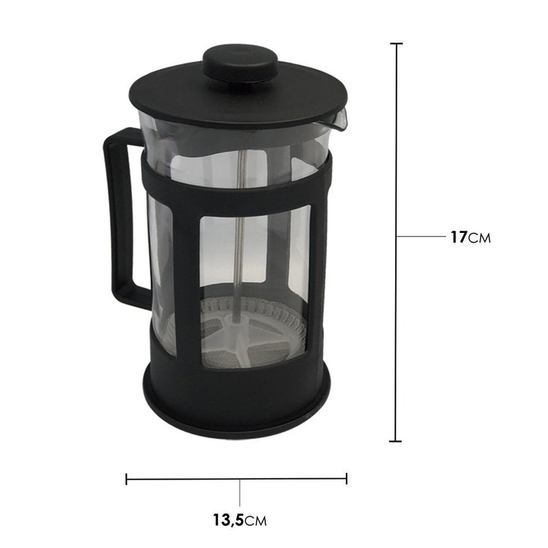 Cafeteira Prensa Francesa Cremeira Café Leite Chá 600ml - Presente Park