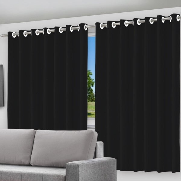 Cortina Blackout Preto com ilhos - 280x180cm - Presente Park