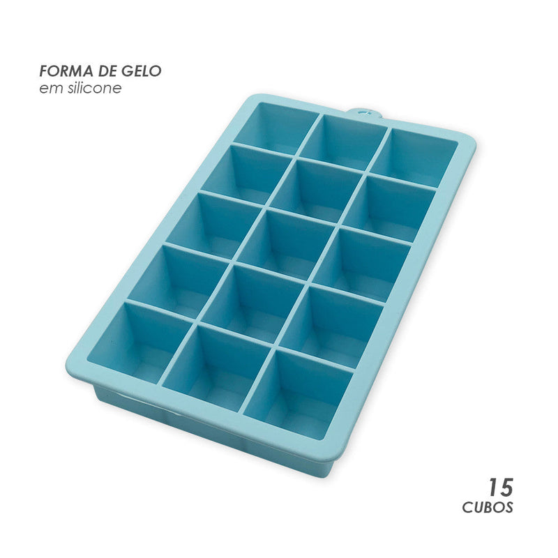 Forma de Gelo Retangular de Silicone para 15 cubos 30ml - Presente Park