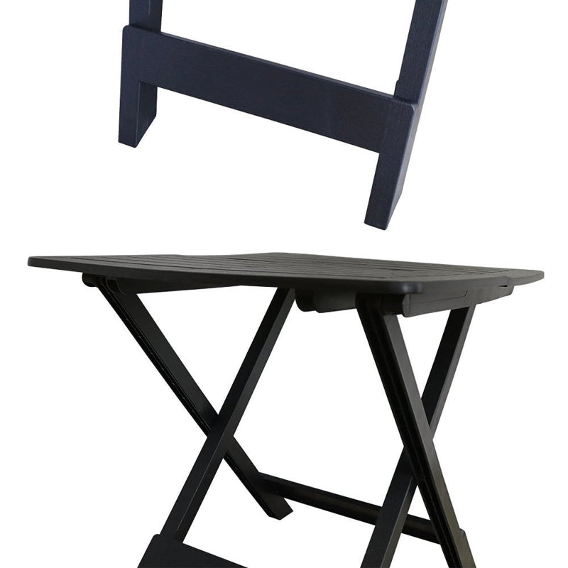 Mesa Quadrada Dobrável Preta - Presente Park