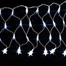 Cordão Pisca Pisca Led Rede com Estrela 120L 3,5M x 50CM 8 Modos 110V Natal Casamentos Festas