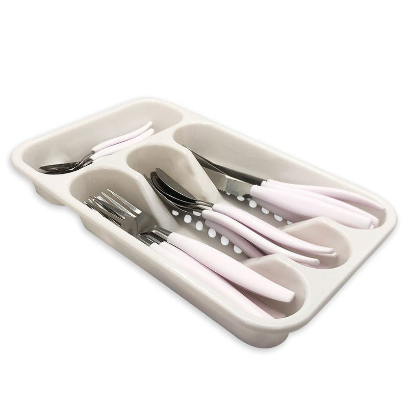 Kit de Talheres em Inox 25 Peças - Branco - Presente Park