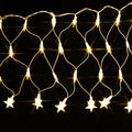 Cordão Pisca Pisca Led Rede com Estrela 120L 3,5M x 50CM 8 Modos 110V Natal Casamentos Festas