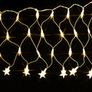 Cordão Pisca Pisca Led Rede com Estrela 120L 3,5M x 50CM 8 Modos 110V Natal Casamentos Festas