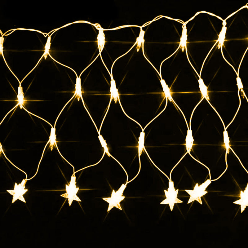 Cordão Pisca Pisca Led Rede com Estrela 120L 3,5M x 50CM 8 Modos 110V Natal Casamentos Festas