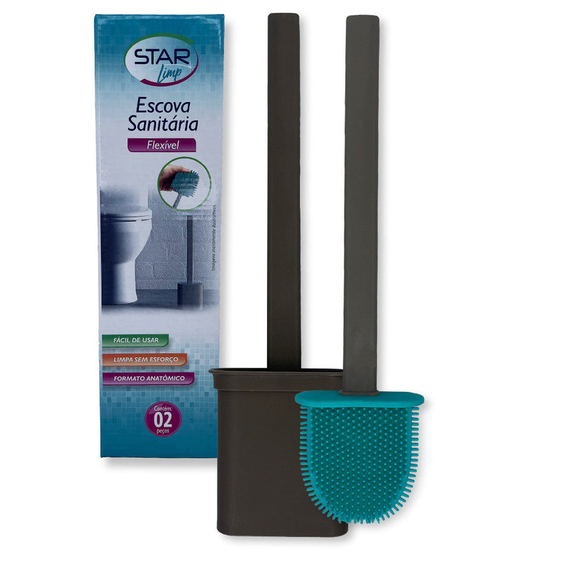 Escova Sanitária Silicone De Limpar Vaso Sanitário Suporte - Presente Park