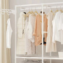 Guarda Roupa Portátil Aberto Arara Desmontável Multifuncional Sapateira de Chão 3 Colunas