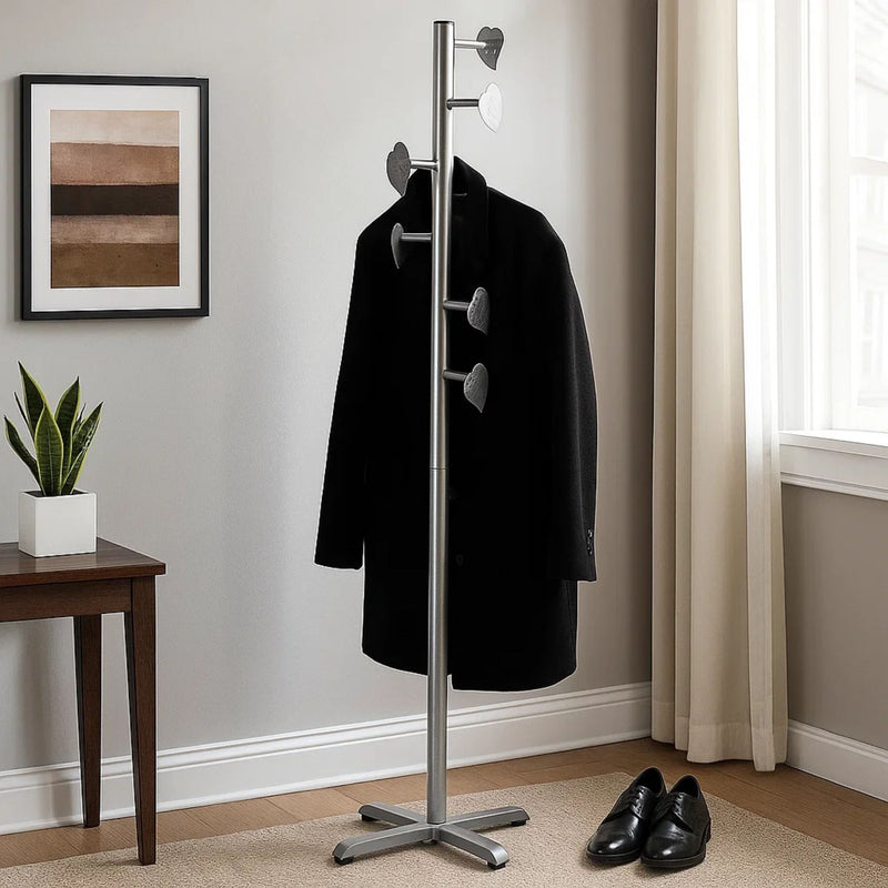 Mancebo Cabideiro de Chão 8 Ganchos Metal Moderno para Casaco Chapéu Bolsa