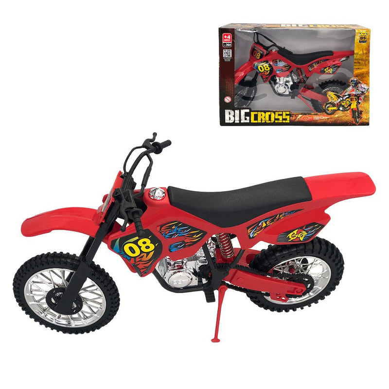 Moto de Motocross de Brinquedo com Apoio - Vermelho - Presente Park