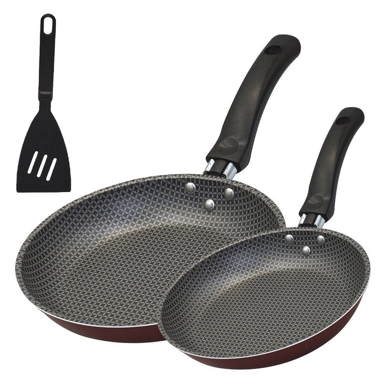 Kit Frigideira Enjoy Francesa 18/22cm Com Espatula Vermelho - Presente Park
