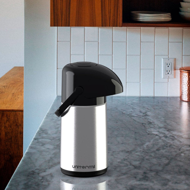 Garrafa Térmica Inox 600ml Bomba De Pressão Unitermi - Presente Park