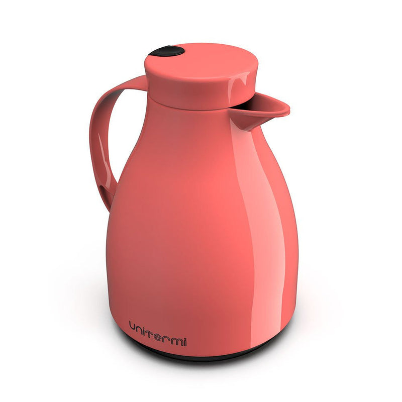 Garrafa Térmica Bule C/ Gatilho 1,0 Litro Café - Rosa - Presente Park