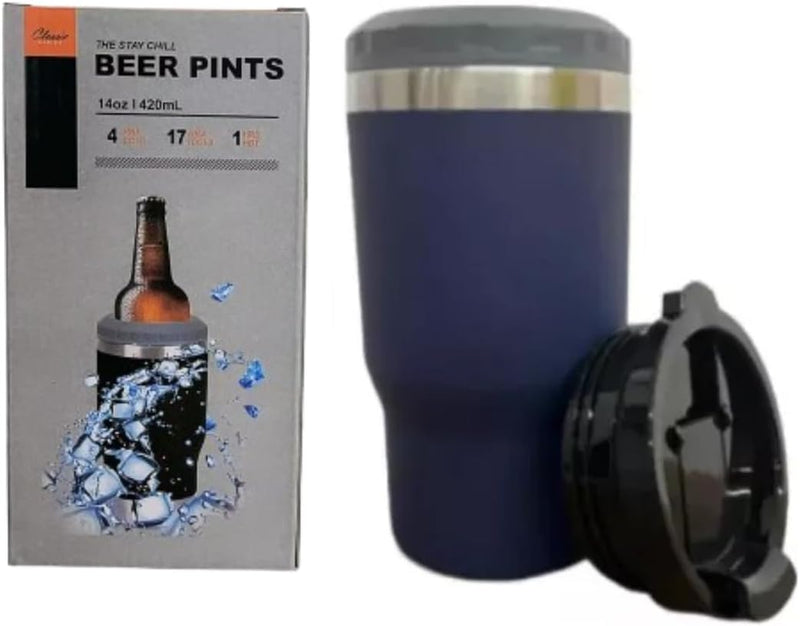 Copo Porta Cerveja Térmico Suporte Garrafa Térmica De Lata Latinha Latão Long Neck Aço Inox Refrigerador Isolado Isolador - Presente Park