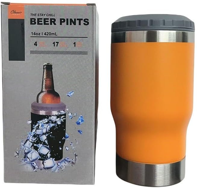 Copo Porta Cerveja Térmico Suporte Garrafa Térmica De Lata Latinha Latão Long Neck Aço Inox Refrigerador Isolado Isolador - Presente Park