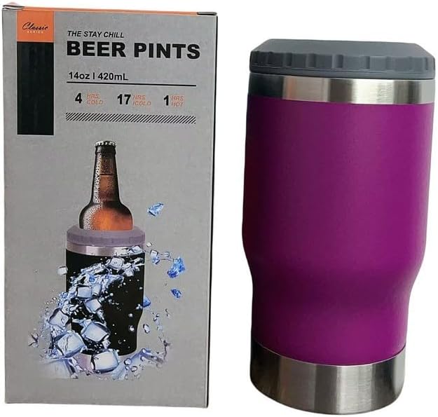 Copo Porta Cerveja Térmico Suporte Garrafa Térmica De Lata Latinha Latão Long Neck Aço Inox Refrigerador Isolado Isolador - Presente Park