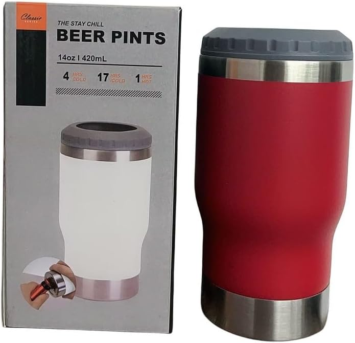 Copo Porta Cerveja Térmico Suporte Garrafa Térmica De Lata Latinha Latão Long Neck Aço Inox Refrigerador Isolado Isolador - Presente Park