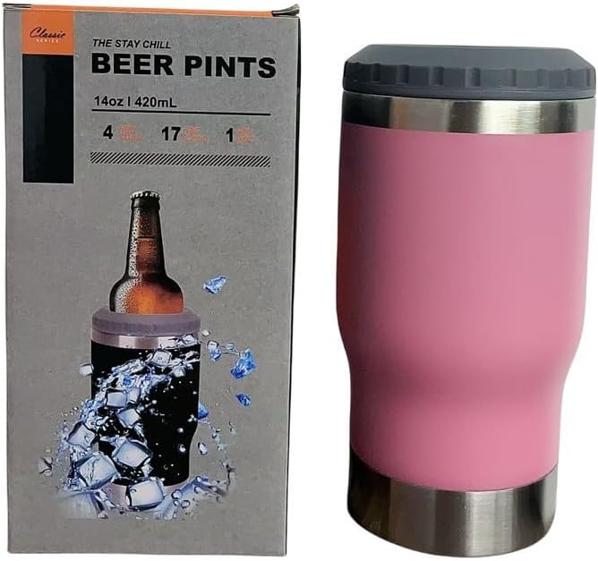 Copo Porta Cerveja Térmico Suporte Garrafa Térmica De Lata Latinha Latão Long Neck Aço Inox Refrigerador Isolado Isolador - Presente Park