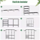 Guarda Roupa Portátil Aberto Arara Desmontável Multifuncional Sapateira de Chão 3 Colunas