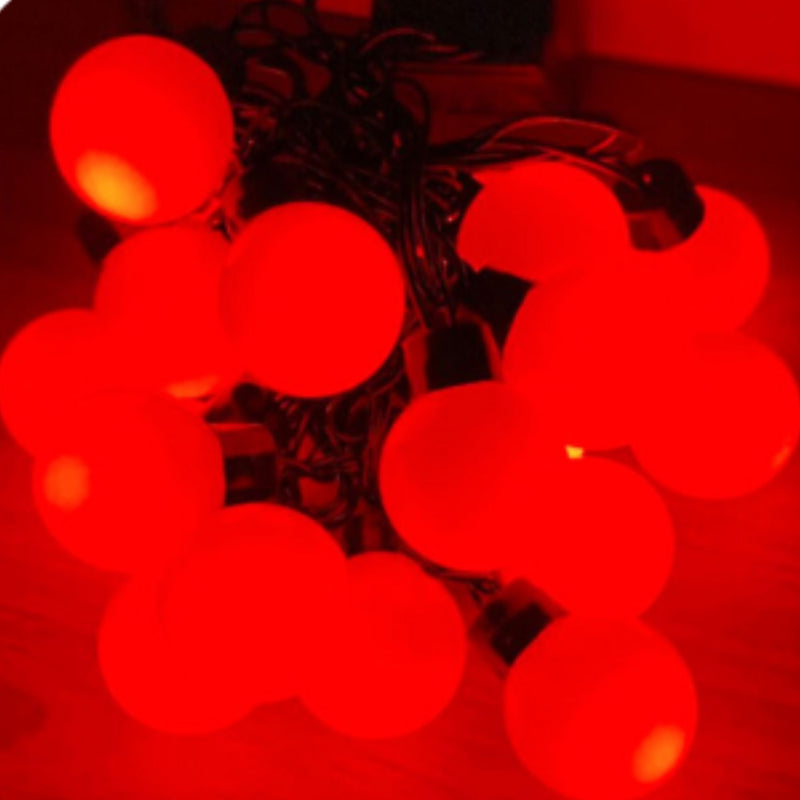 Pisca Varal Led 20 Bolas 4M Luz Fixa Decoração Iluminação Natal Casamentos Festas