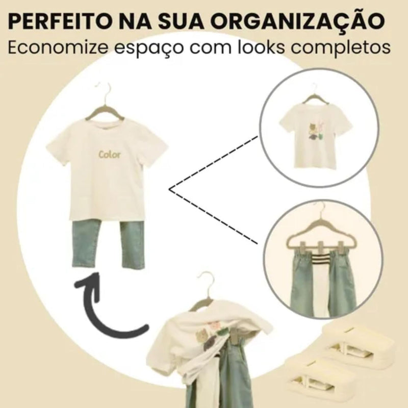 Kit 50 Presilhas de Veludo e Plástico para Cabides - Fixação Segura e Removível