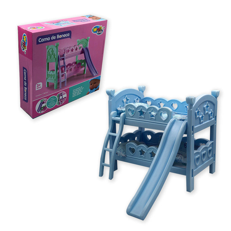 Berço de Brinquedo com Escorregador Azul - Presente Park