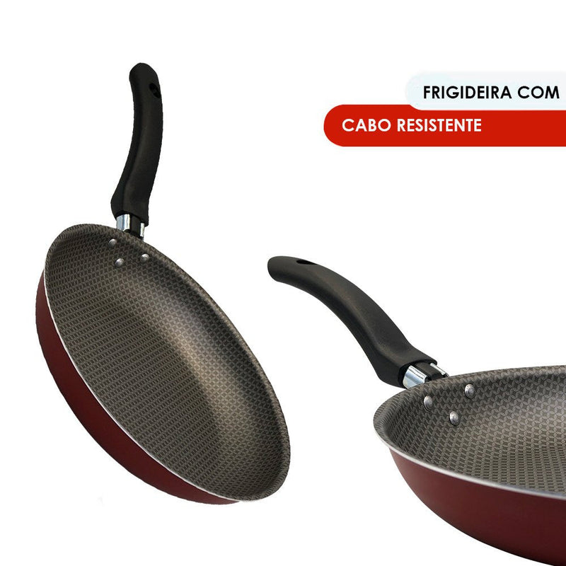 Frigideira Enjoy Francesa 22cm - Vermelho - Presente Park