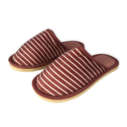 Pantufa Feminina com Listras Rosa