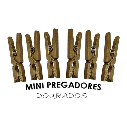 Kit 30 Mini Pregador Prendedor de Madeira para Fotos Artes