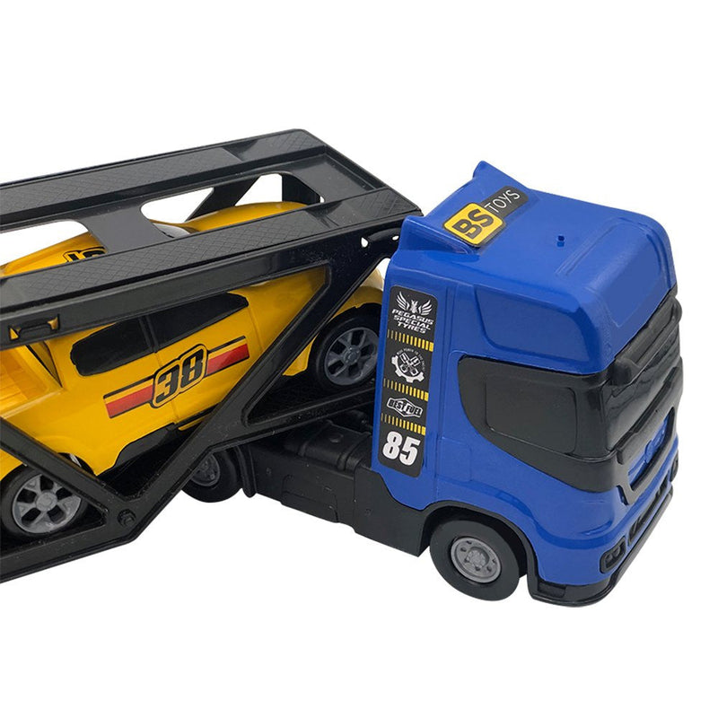 Mini Cegonheiro de Brinquedo com 2 Carrinhos - Azul - Presente Park