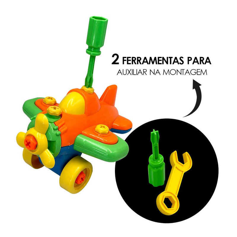 Avião Monta e Desmonta com Ferramentas - Sortido - Presente Park