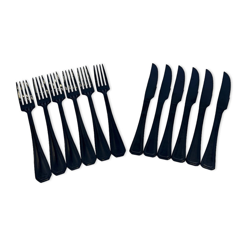 Faqueiro Conjunto Talheres Luxo Black 24 Peças Inoxidavel - Presente Park