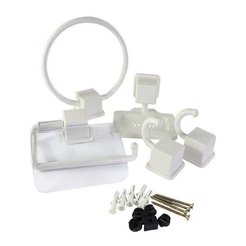 Kit Acessórios de Banheiro com 5 Peças Branco - Presente Park