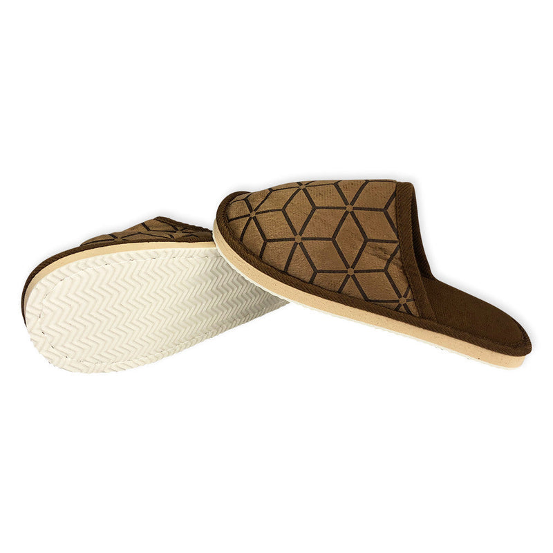 Pantufa Masculina Macia Estampada Marrom - Presente Park