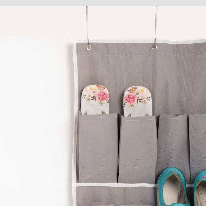 Sapateira Suspensa para Porta Organizador de Sapatos Vertical com 24 Bolsos 12 Pares Multiuso