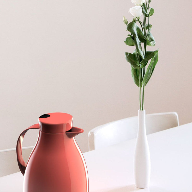 Garrafa Térmica Bule C/ Gatilho 1,0 Litro Café - Rosa - Presente Park