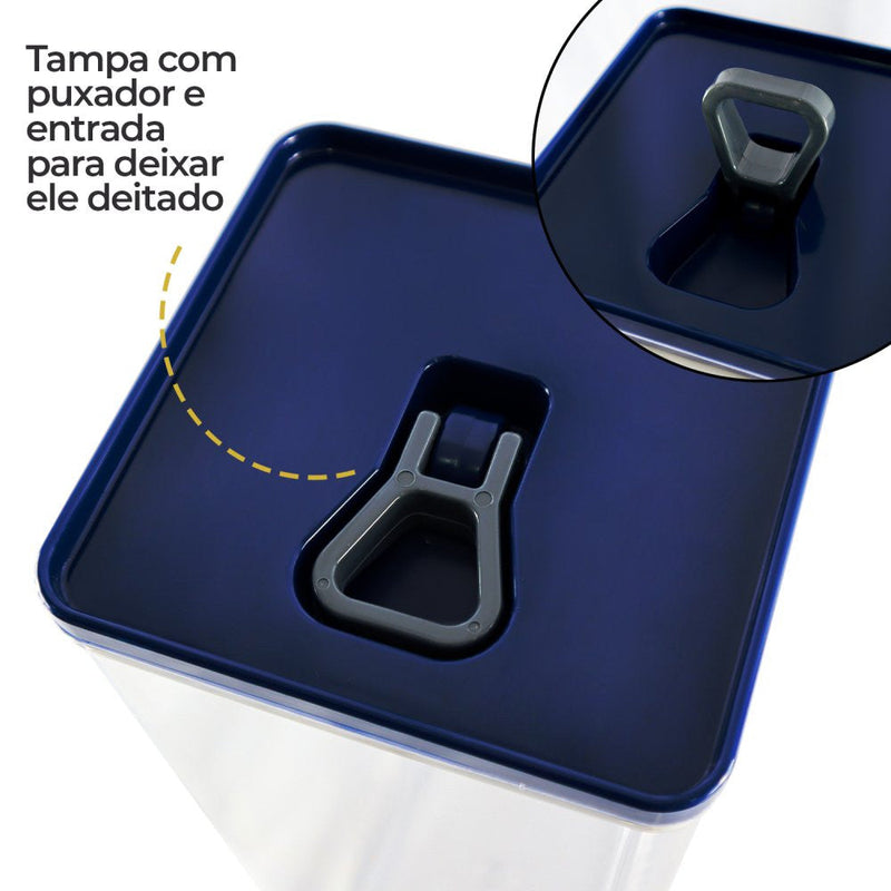 Kit Organizador Hermético Dubai Azul 5 Litros - Presente Park