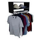 Cabideiro Arara de Parede para Roupas 60cm com Nicho Madeira MDF Metal Quarto Closet Loja