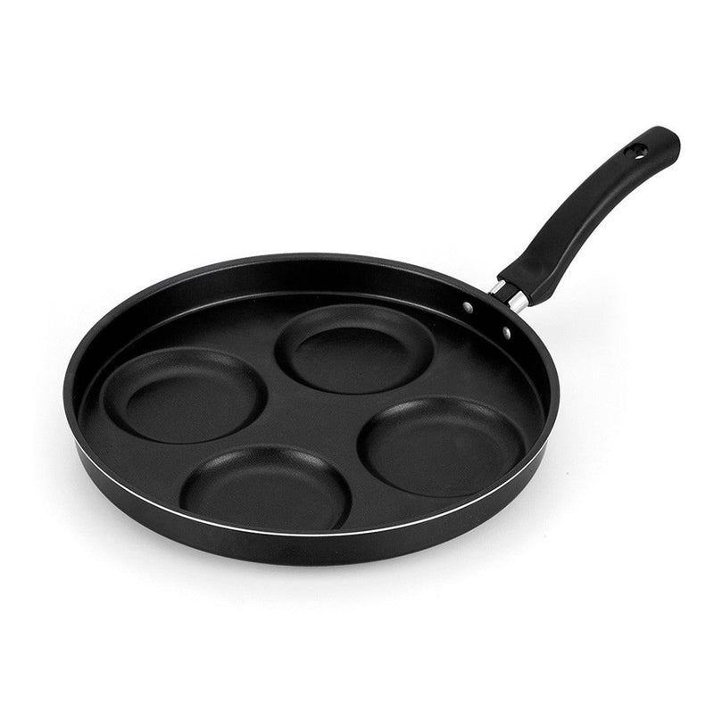 Frigideira 4 Em 1 Multiuso Com Divisórias Antiaderente Ovos Hamburgers - Preta - Presente Park