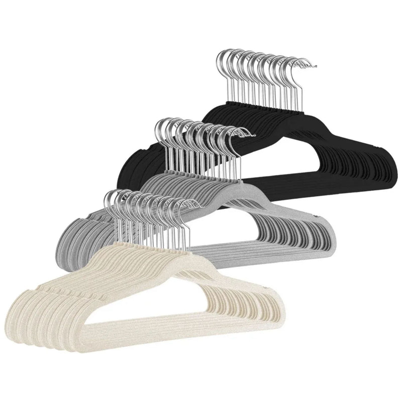 Kit 10 Cabides de Veludo Slim Adulto 45cm Antiaderente Giratório para Blazer Camisa Calça Vestido