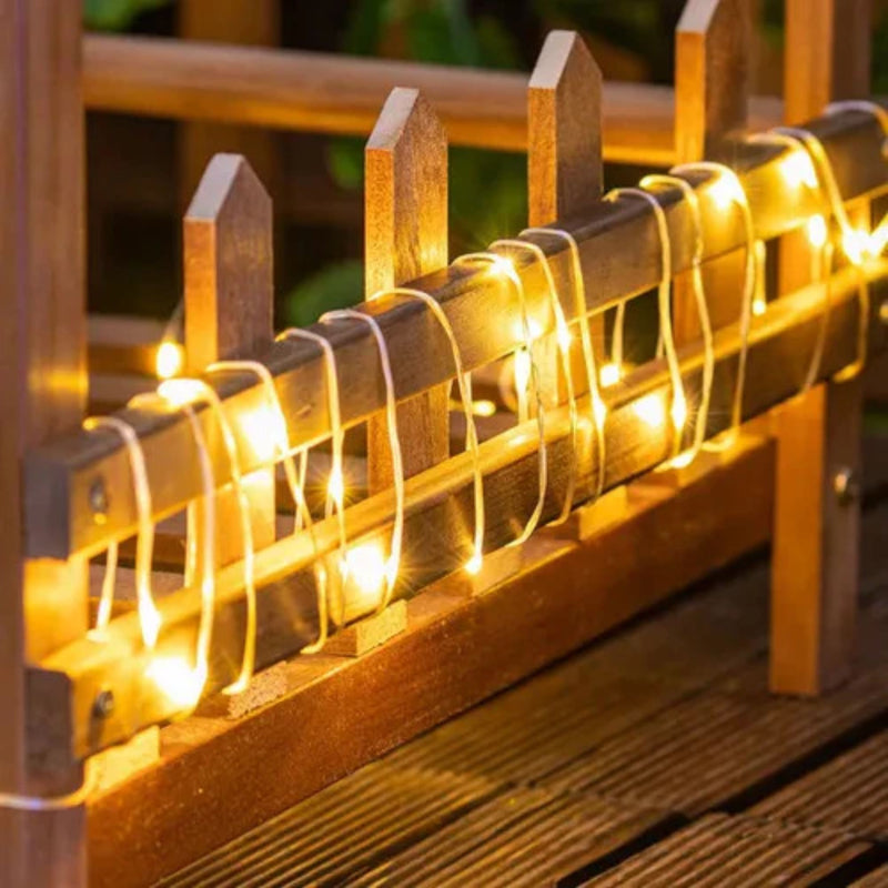 Cordão Pisca Pisca Led Linha 10M Lampadas 8 Modos Fio Crystal Formato Gota Natal Ano Novo