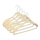 Kit 5 Cabide de Veludo Adulto com Ombreira Fixa para Camisa Terno Blazer Vestido Saia