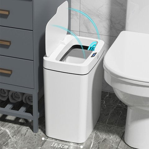 Lixeira Automática Retangular 14 Litros com Sensor Branca - Presente Park