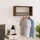 Cabideiro Arara de Parede para Roupas 60cm com Nicho Madeira MDF Metal Quarto Closet Loja