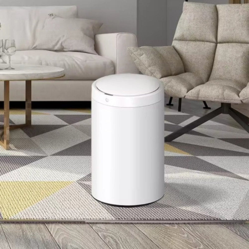 Lixeira Automática Redonda 50 Litros com Sensor Branca - Presente Park