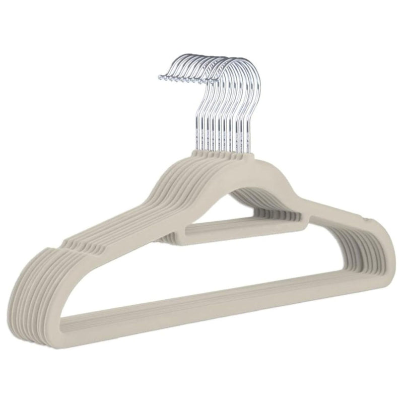 Kit 10 Cabides de Veludo Slim Adulto Antideslizante Ultrafino para Roupas Camisas Calças Vestido