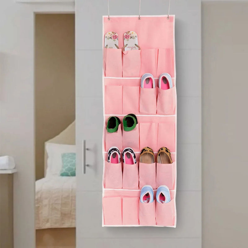 Sapateira Suspensa Infantil para Porta Organizador de Sapatos Vertical com 20 Bolsos 10 Pares